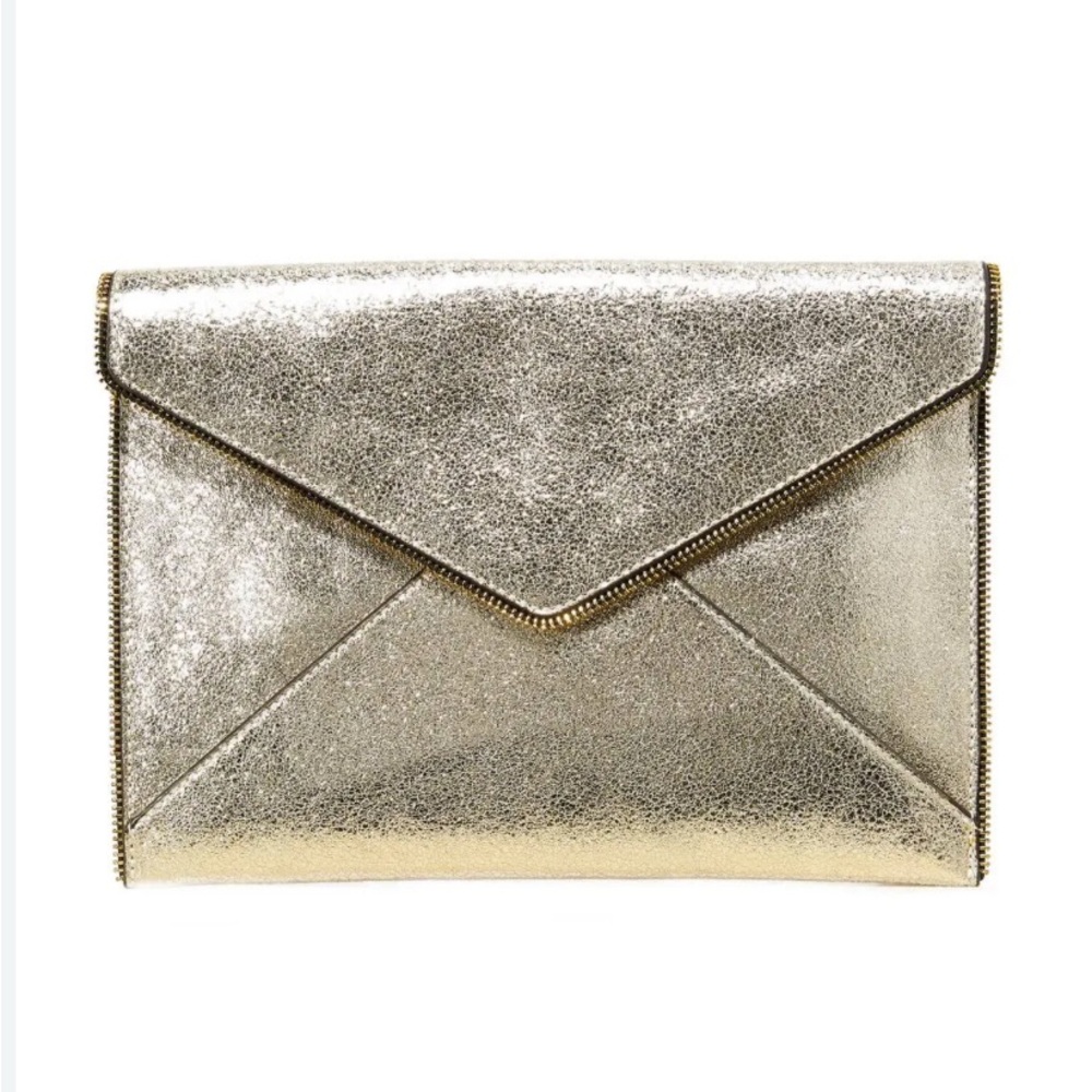 EUC Rebecca Minkoff pale gold envelope clutch. Like New!